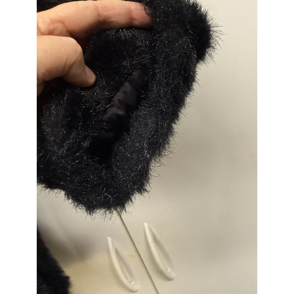 Vtg Hanna Of California Black Faux Fur Jacket Coat Womens Streetwear Sz Large? - Picture 6 of 7